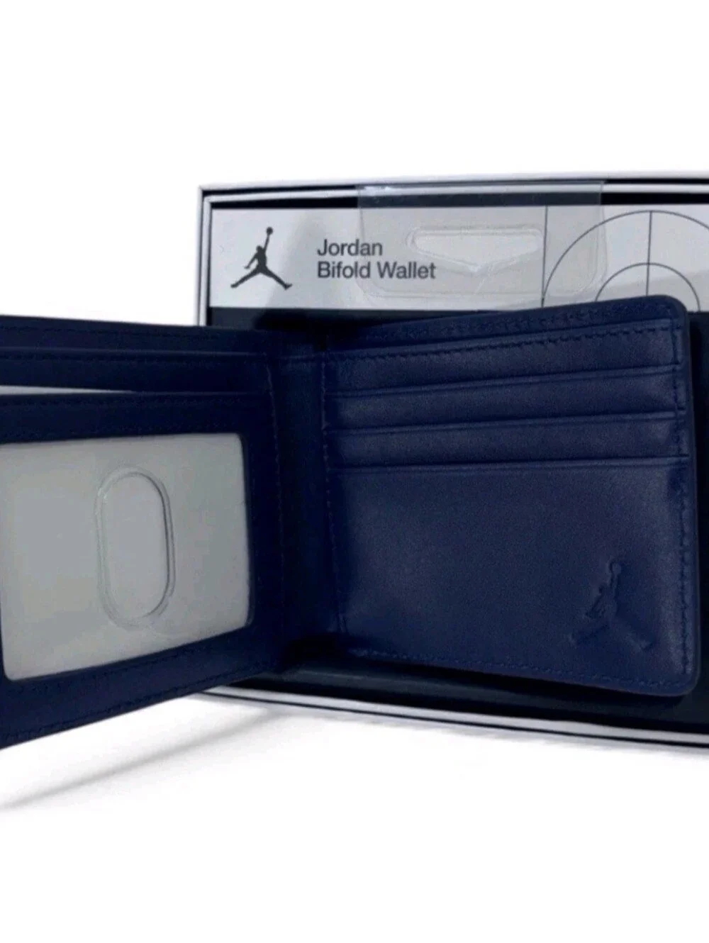 NWT Jordan Blue Men’s Bifold Wallet with Silver Jumpman Logo